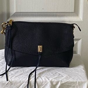 Dark blue studded leather Rebecca Minkoff Darren ziptop shoulder bag.Never worn